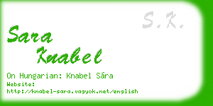 sara knabel business card