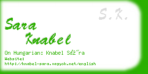 sara knabel business card
